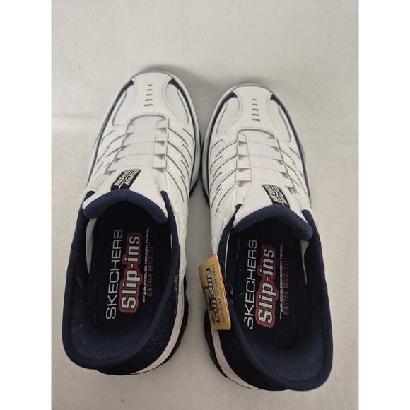 SKECHERS Afterburn M Fit Grill Captain 8.5 Extra Wide Slip-In White Navy - Picture 7 of 10